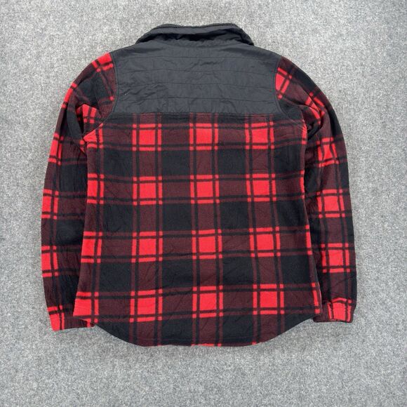Columbia Fleece Jacket Women’s Small Red Buffalo Plaid Full Zip Pockets 1880321 - Picture 6 of 10